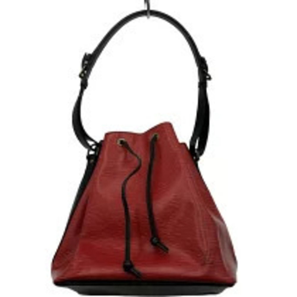 Louis Vuitton Noe Epi Leather Shoulder Bag Noir Black Castilian Red
